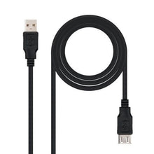 --Cable Alargador USB 2.0 Nanocable 10.01.0202-BK/ USB Macho - USB Hembra/ 1m/ Negro-