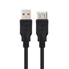 -1-Cable Alargador USB 2.0 Nanocable 10.01.0202-BK/ USB Macho - USB Hembra/ 1m/ Negro-1
