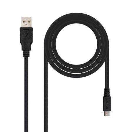 --Cable USB 2.0 Nanocable 10.01.0500/ USB Macho - MicroUSB Macho/ 80cm/ Negro-