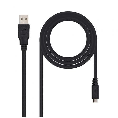 --Cable USB 2.0 Nanocable 10.01.0501/ USB Macho - MicroUSB Macho/ 1.8m/ Negro-
