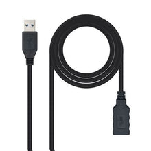 --Cable Alargador USB 3.0 Nanocable 10.01.0902-BK/ USB Macho - USB Hembra/ 2m/ Negro-