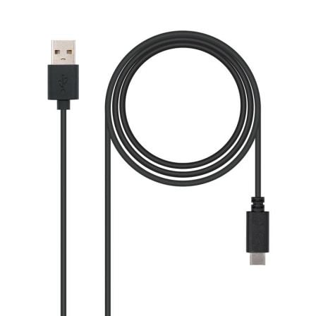--Cable USB 2.0 Nanocable 10.01.2101/ USB Tipo-C Macho - USB Macho/ 480Mbps/ 1m/ Negro-