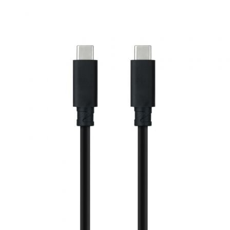 --Cable USB 3.1 Tipo-C Nanocable 10.01.4101-L150/ USB Tipo-C Macho - USB Tipo-C Macho/ Hasta 100W/ 10Gbps/ 1.5m/ Negro-