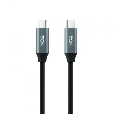 --Cable USB 3.2 Tipo-C Nanocable 10.01.4301 5A 100W/ USB Tipo-C Macho - USB Tipo-C Macho/ Hasta 100W/ 20Gbps/ 1m/ Gris y Negro-
