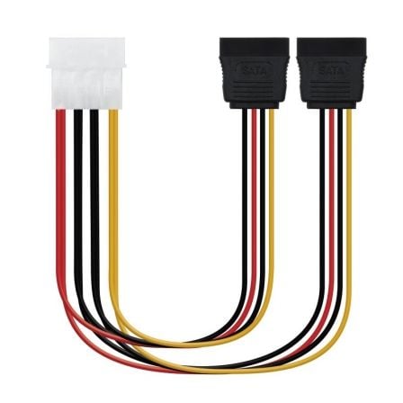 --Cable Duplicador de Alimentación Nanocable 10.19.0101-OEM/ Molex Macho - 2x SATA Hembra/ 20cm-