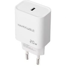 --Cargador de Pared Nanocable 10.10.2005/ 1xUSB Tipo-C/ 20W/ Blanco-