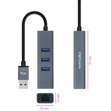 -1-Hub USB 3.0 Nanocable 10.03.0407/ 3xUSB/ 1xRJ45/ Gris-1