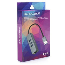 -2-Hub USB 3.0 Nanocable 10.03.0407/ 3xUSB/ 1xRJ45/ Gris-2