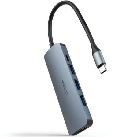 --Docking Tipo-C Nanocable 10.16.4605/ 3xUSB/ 1xHDMI 4K/ 1xUSB Tipo-C PD/ Gris-