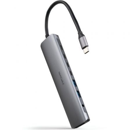 --Docking Tipo-C Nanocable 10.16.4608/ 2xUSB/ 3xUSB Tipo-C/ 1xHDMI 4K/ 1xJack 3.5/ 1xUSB Tipo-C PD/ Gris-