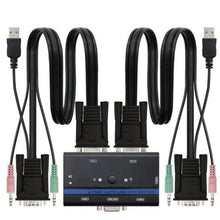--KVM Switch Nanocable 10.12.0001/ PC - CPU: 2 VGA + 2 USB + 4 JACK 3.5 / CONSOLA: 2 USB + VGA + 2 JACK 2.5/ 1.4m-