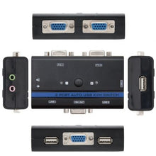 -1-KVM Switch Nanocable 10.12.0001/ PC - CPU: 2 VGA + 2 USB + 4 JACK 3.5 / CONSOLA: 2 USB + VGA + 2 JACK 2.5/ 1.4m-1