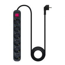 -1-Regleta con Interruptor Nanocable 10.37.0006-BK/ 6 Tomas de Corriente/ Cable 1.4m/ Negro-1