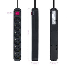 -2-Regleta con Interruptor Nanocable 10.37.0006-BK/ 6 Tomas de Corriente/ Cable 1.4m/ Negro-2