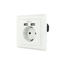 --Roseta de Pared Nanocable 10.35.0010/ 1 Schuko/ 2 USB-