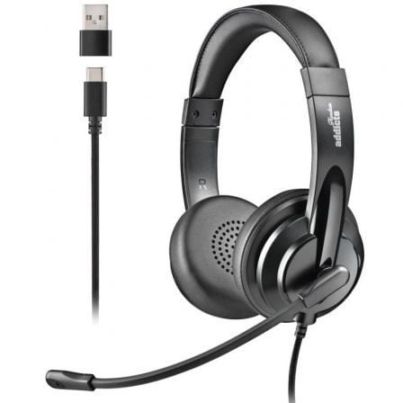 --Auriculares NGS VOX605 USB-C/ con Micrófono/ USB Tipo-C/ Negros-
