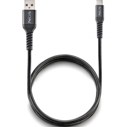 --Cable USB 2.0 NGS KNOT-AC/ USB Macho - USB Tipo-C Macho/ 480Mbps/ 1m/ Negro-