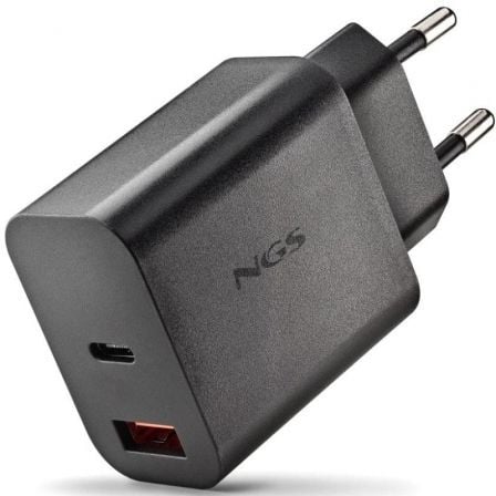 --Cargador de Pared GaN NGS Era 20W/ 1xUSB Tipo-C/ 1xUSB/ 20W-