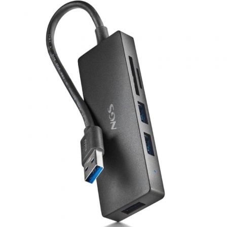 --Hub USB NGS IHUB READER/ 3xUSB 3.0/ 1xLector de Tarjetas-