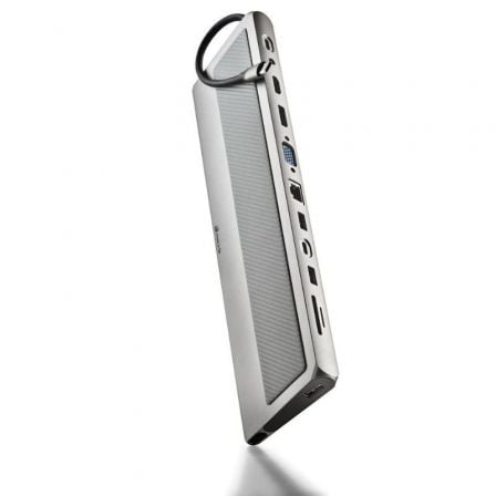 --Docking USB Tipo-C NGS WonderDock 12 Pro/ 3xUSB/ 2xHDMI 4K/ 1xVGA/ 1xRJ45/ 1xLector de Tarjetas/ 1xJack 3.5/ 1xUSB Tipo-C PD/ Gris-
