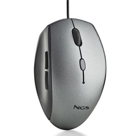 --Ratón Ergonómico NGS Moth Gray/ Hasta 1600 DPI/ Gris-