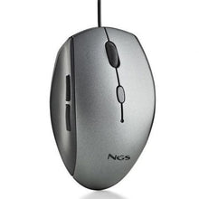 --Ratón Ergonómico NGS Moth Gray/ Hasta 1600 DPI/ Gris-