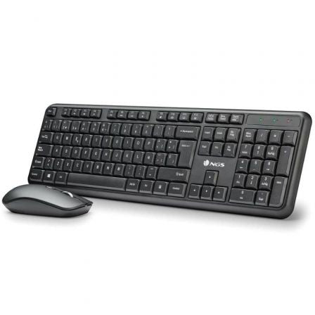 --Teclado y Ratón Inalámbricos NGS Serenity Kit/ Negro-