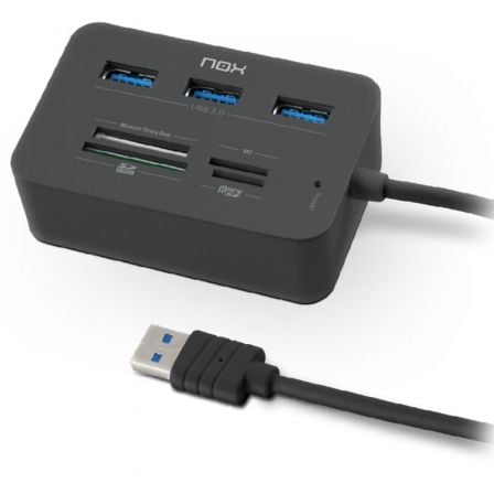 --Hub USB 3.0 Nox Reader One/ 3xUSB/ 1x Lector de Tarjetas-