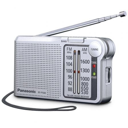 --Radio Portátil Panasonic RF-P150D/ con Batería/ a Pilas/ Plateada-