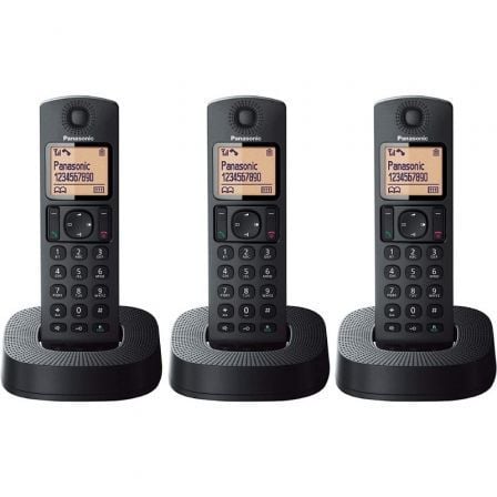 --Teléfono Inalámbrico Panasonic KX-TGC313SP/ Pack TRÍO/ Negro-
