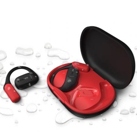 --Auriculares Deportivos Bluetooth Philips TAA6709BK con estuche de carga/ Autonomía 7h/ Negros y Rojos-