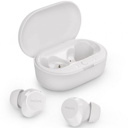 --Auriculares Bluetooth Philips TAT1209 con estuche de carga/ Autonomía 6h/ Blancos-