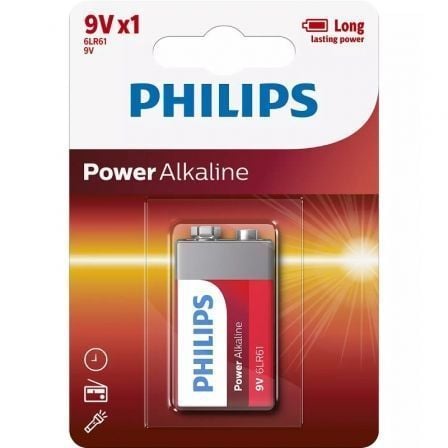 --Pila Alcalina Philips 6LR61P1B/10/ 9V-