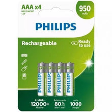 --Pack de 4 Pilas AAA Philips R03B4A95/10/ 1.2V/ Recargables-