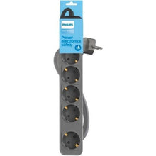 -1-Regleta con Interruptor Philips CHP2154G/10/ 5 Tomas de corriente/ Cable 1.5m/ Gris-1