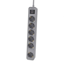 --Regleta con Interruptor Philips CHP2164G/10/ 6 Tomas de corriente/ Cable 1.5m/ Gris-