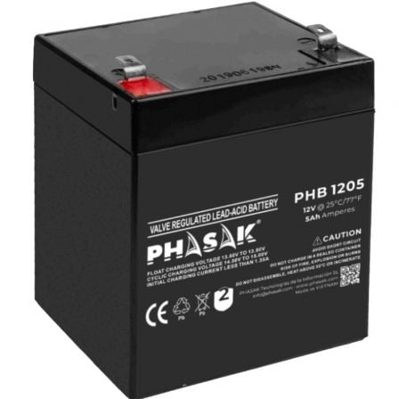 --Batería Phasak PHB 1205 compatible con SAI/UPS PHASAK según especificaciones-