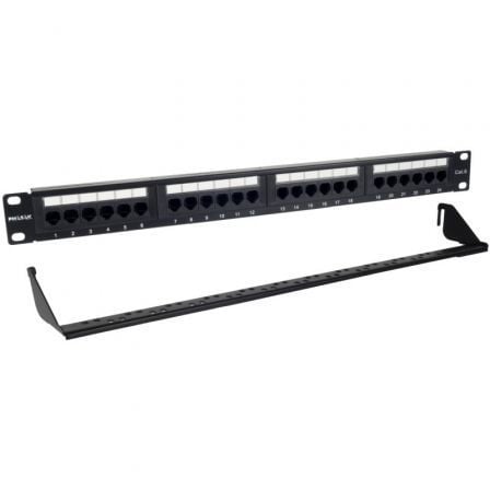--Patch Panel Phasak PU 2424/ 24 Puertos/ Cat.6/ Altura 1U/ Gestión de Cables-