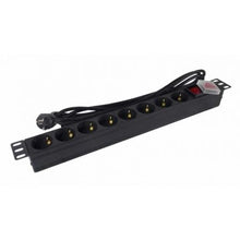 --Regleta con Interruptor Phasak BNS 1520/ 8 Tomas de Corriente/ Cable 3m/ Negro-