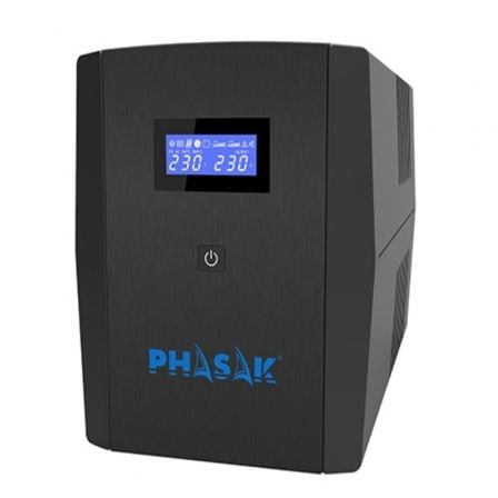 --SAI Línea Interactiva Phasak SIRIUS 1260 VA Interactive/ 1260VA-720W/ 4 Salidas/ Formato Torre-