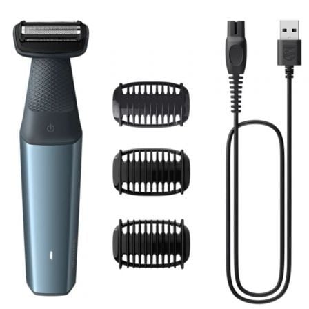 --Afeitadora Philips Bodygroom Series 3000 BG3027/ con Batería/ 3 Accesorios-