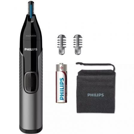 --Perfilador Philips Nose Trimmer 3650 Serie 3000/ a Pilas/ 3 Accesorios-