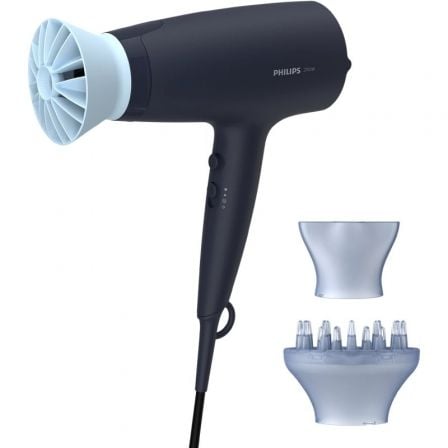 --Secador Philips 3000 series BHD360/ 2100W/ Iónico/ Azul/ 3 Accesorios-