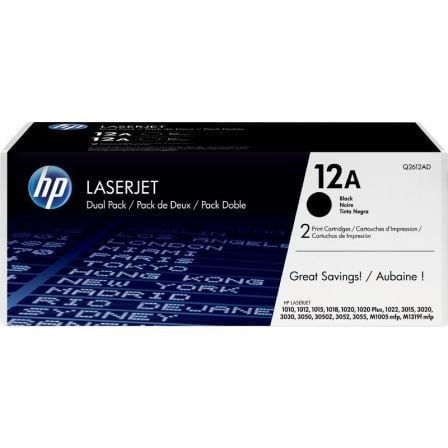 --Tóner Original HP nº12A Multipack/ 2x Negro-