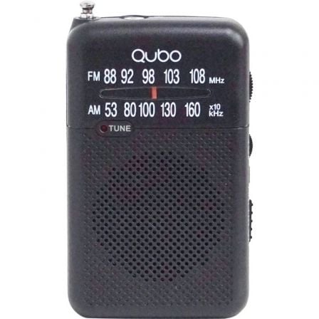 --Radio Portátil Qubo R-S1/ con Cable/ a Pilas/ Negra-
