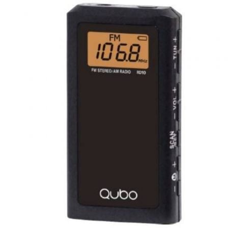 --Radio Portátil Qubo RD-10/ con Cable/ a Pilas/ Negra-