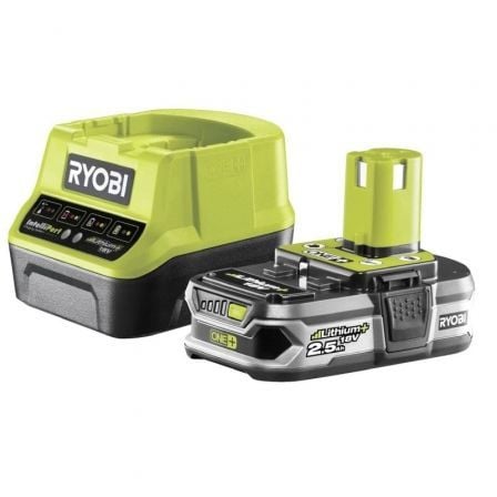 --Cargador + Batería de litio Ryobi ONE+ RC18120-125/ 18V 2,0Ah-