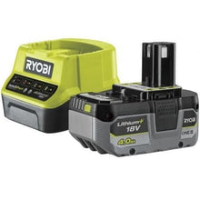 --Cargador + Batería de litio Ryobi ONE+ RC18120-140X/ 18V 4,0Ah-