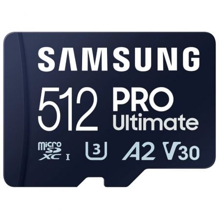 --Tarjeta de Memoria Samsung Pro Ultimate 512GB microSD XC con Adaptador/ Clase 10/ 200MBs-