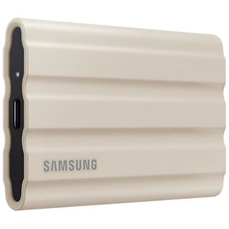 --Disco Externo SSD Samsung Portable T7 Shield 1TB/ USB 3.2/ Beige-